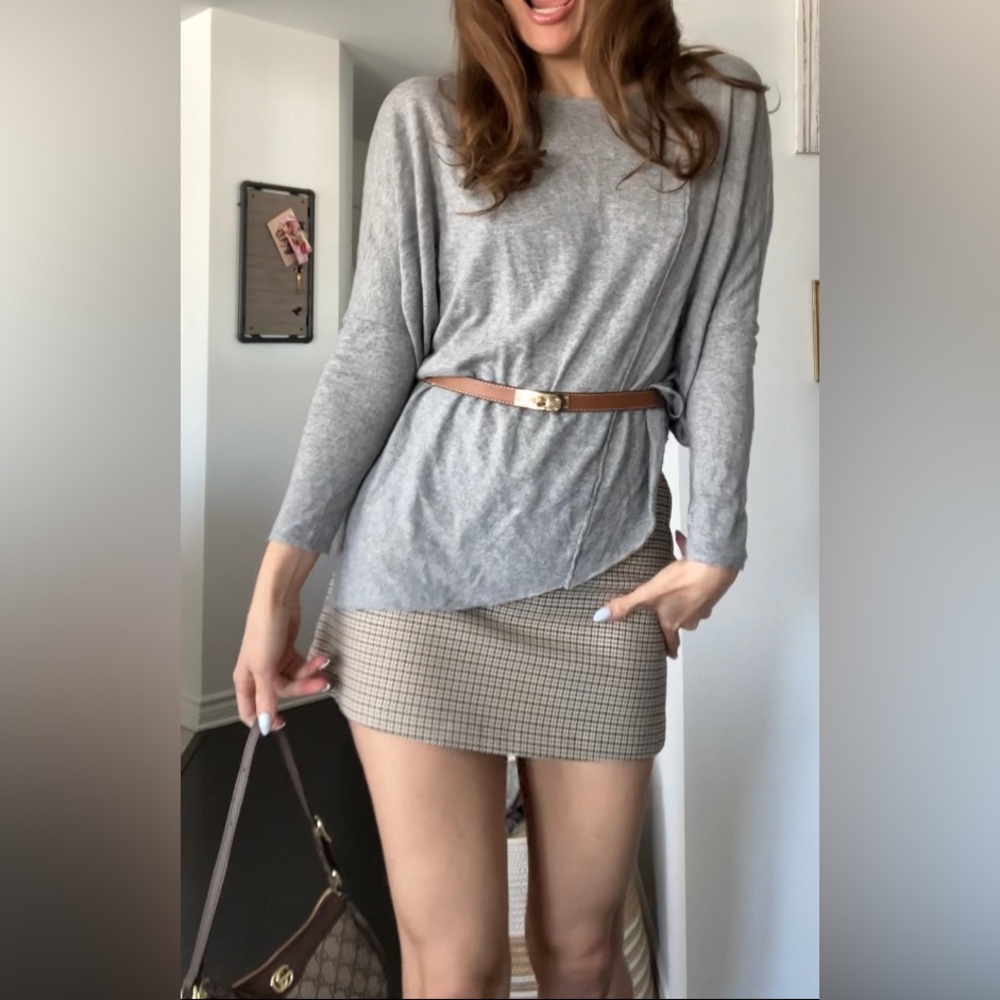 Women's Gray Wool blend Sweater